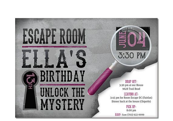 Escape Room Birthday Party Ideas
 17 best images about escape room party on Pinterest