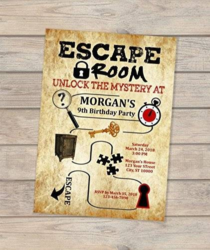 Escape Room Birthday Party Ideas
 Amazon Escape Room Birthday Invitation Escape Theme