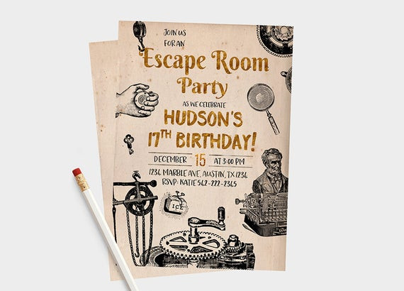 Escape Room Birthday Party Ideas
 Escape Room Invitations Escape Room Party Escape Room