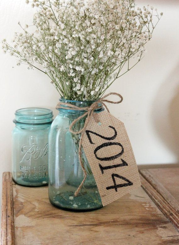 Etsy Graduation Party Ideas
 class of 2014 rustic country burlap table tags barn
