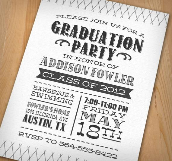Etsy Graduation Party Ideas
 LETTERPRESS Graduation Party Printable by PrintasticDesign