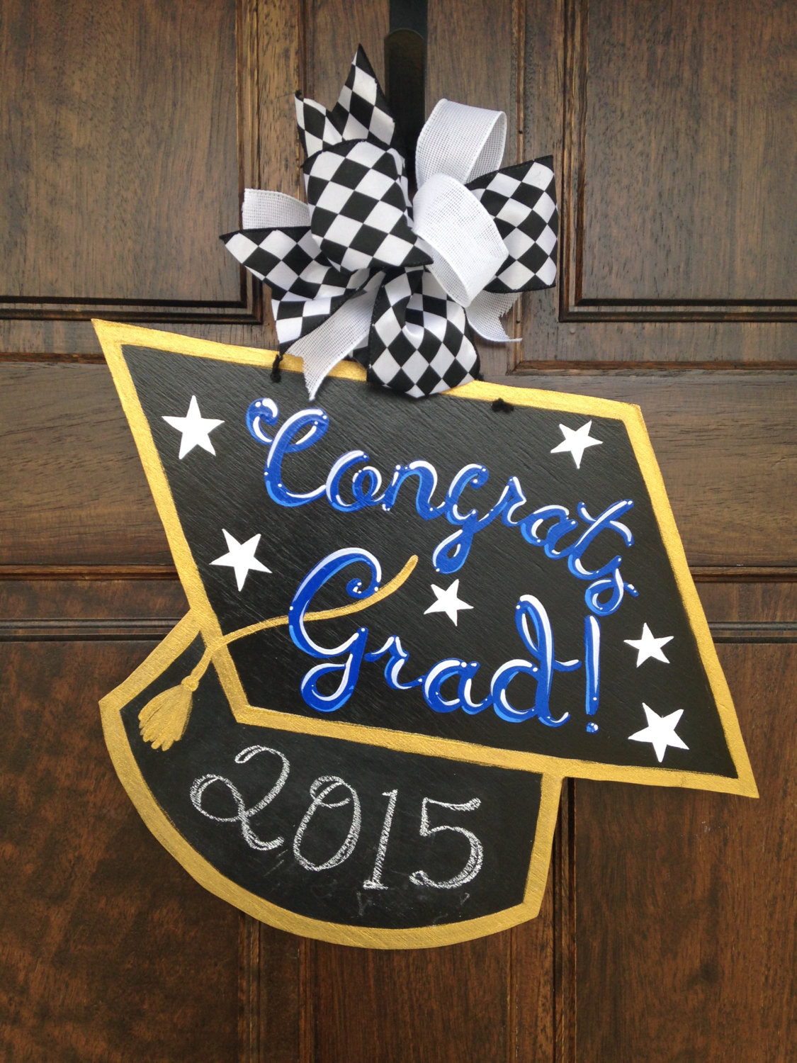 Etsy Graduation Party Ideas
 Graduation Cap Door Hanger with Chalkboard
