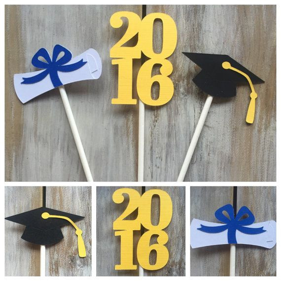 Etsy Graduation Party Ideas
 Graduation Cupcake Toppers Graduation by EricasCrafties on