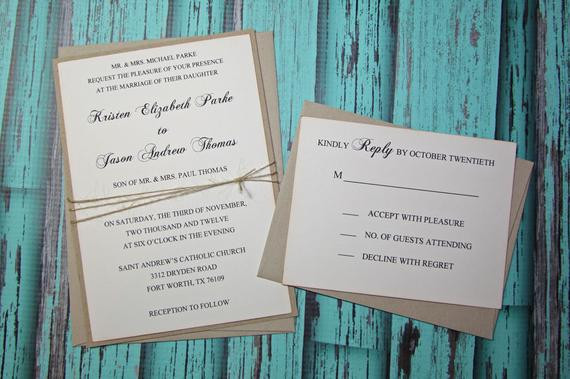 Etsy Rustic Wedding Invitations
 Items similar to Rustic Wedding Invitation SAMPLE on Etsy