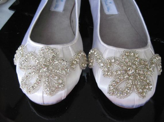 Etsy Wedding Shoes
 Items similar to Wedding Shoes Ballet Flats with Sparkling