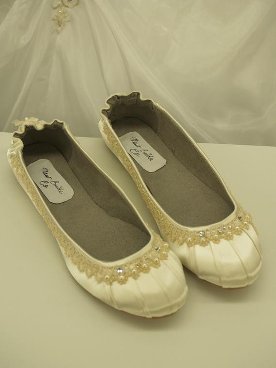 Etsy Wedding Shoes
 Ivory Wedding Flats Fancy Shoes by NewBrideCo on Etsy
