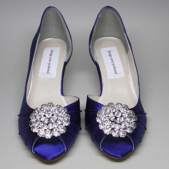 Etsy Wedding Shoes
 Items similar to Custom Wedding Shoes Purple Peeptoes