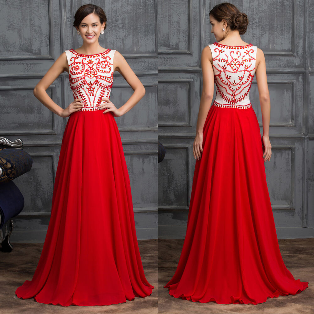 Evening Gowns For Wedding
 Luxury RED bridesmaid Wedding Guest Long Evening Dresses