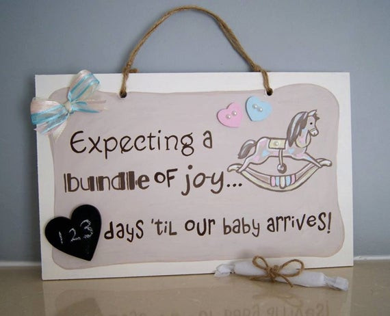 Expecting A Baby Gift
 Expecting a baby Baby Countdown Plaque Gift for