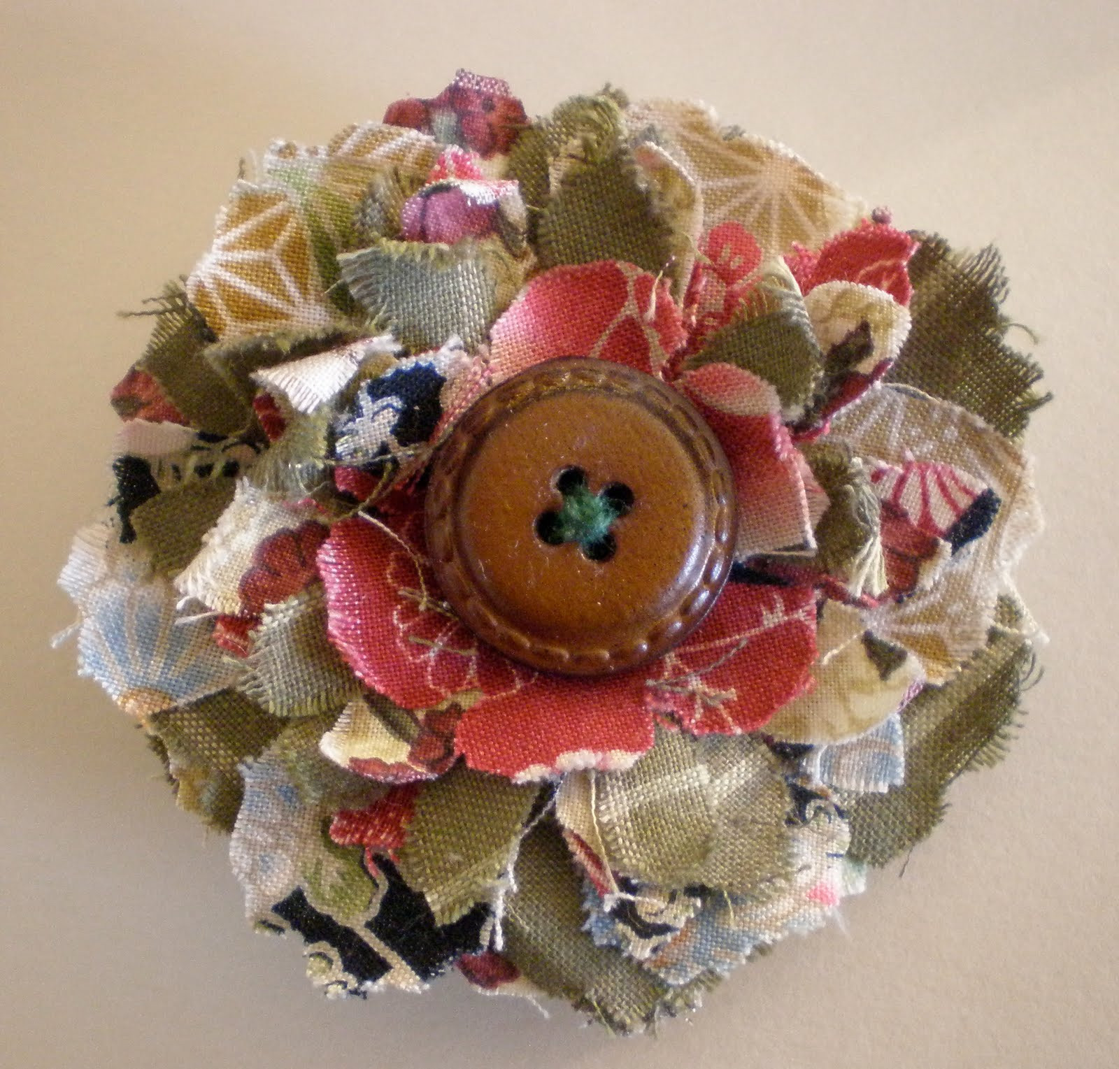 Fabric Brooches
 Creative Chatter New Direction Making Shabby Fabric