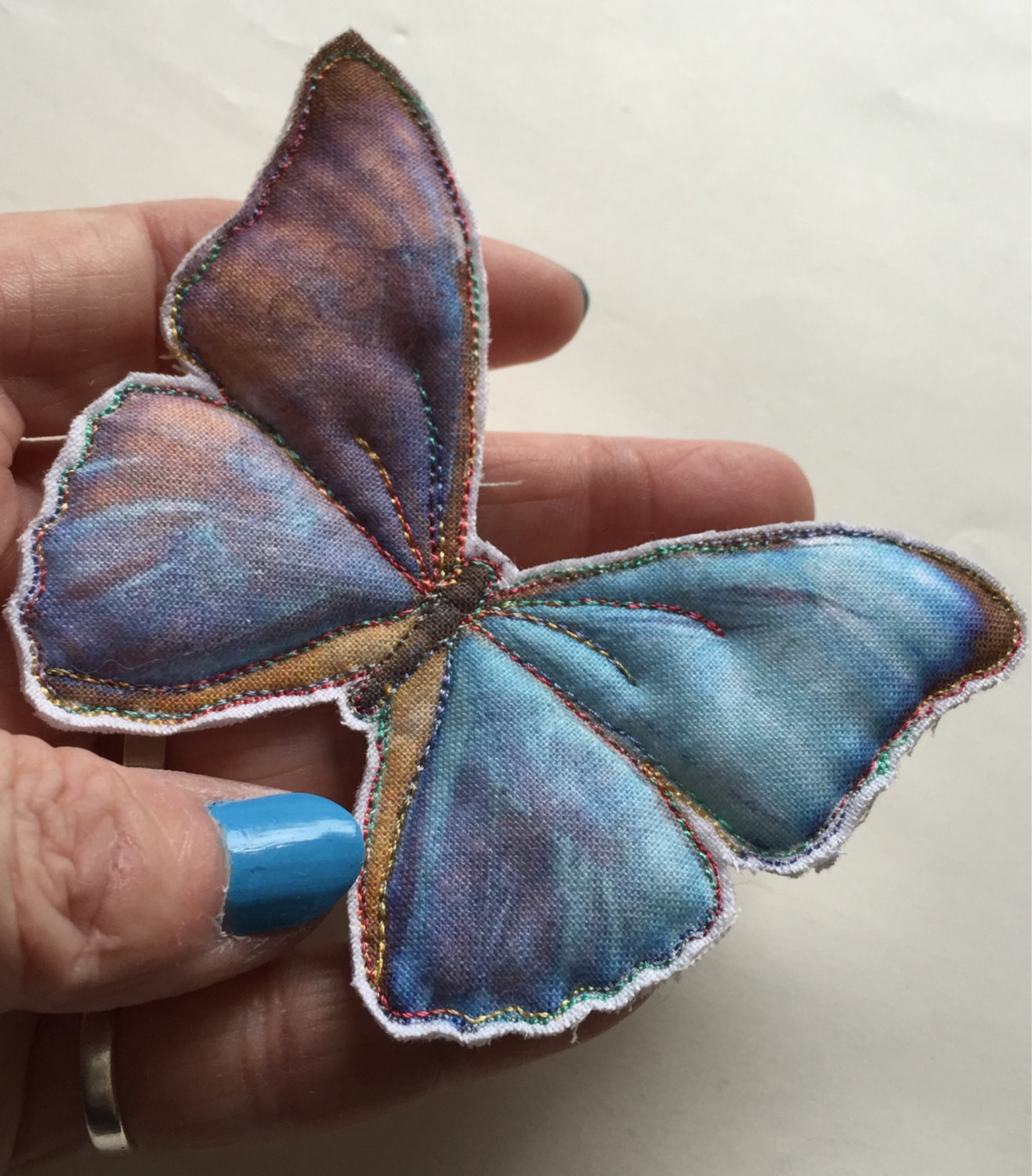 Fabric Brooches
 Fabric Butterfly Brooch Blue butterfly accessory