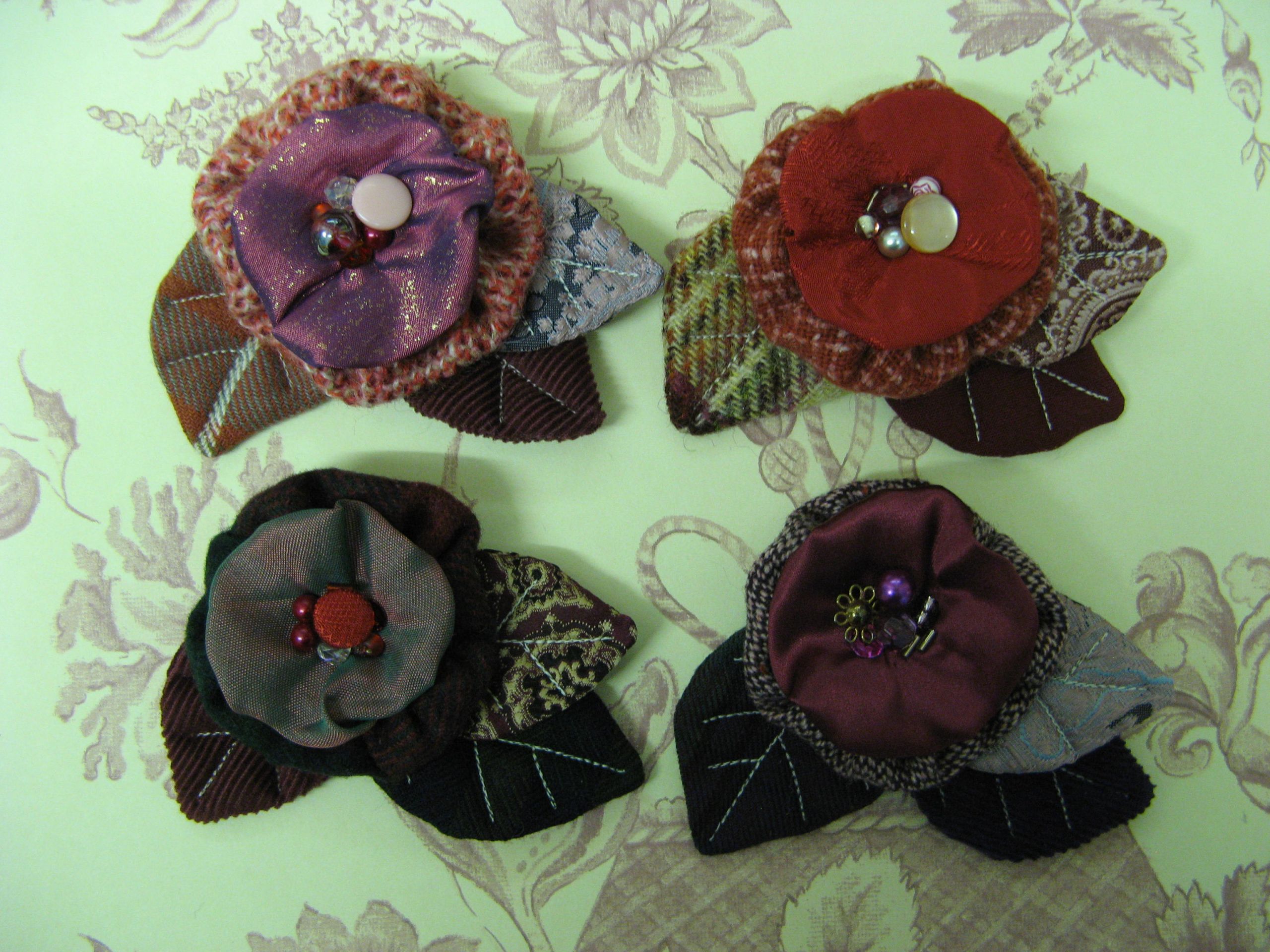 Fabric Brooches
 vintage fabric brooch