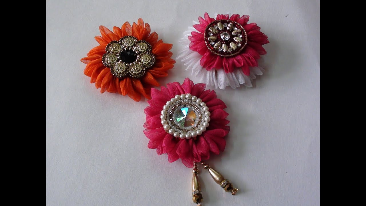 Fabric Brooches
 Do it yourself fabric flower brooch