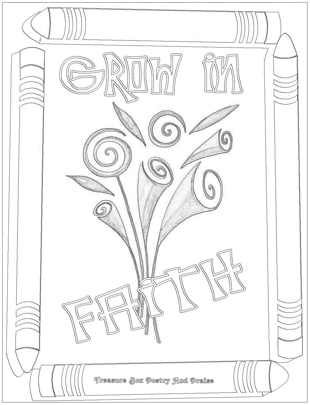 Faith Coloring Pages For Kids
 Children s Gems In My Treasure Box Grow In Faith Coloring