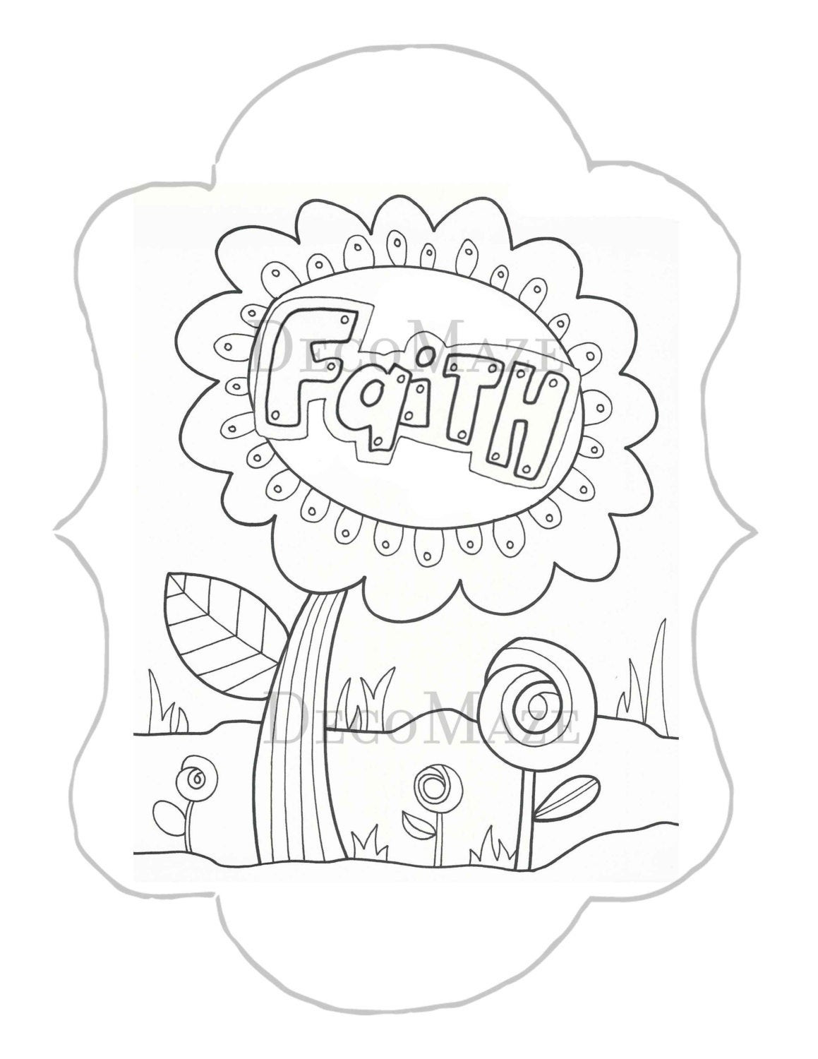 Faith Coloring Pages For Kids
 Faith coloring page flower coloring page adult kids by