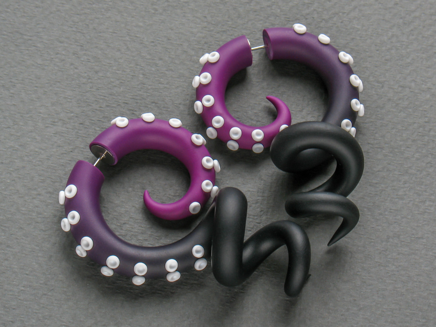 Fake Gage Earrings
 Tentacle Gauges Fake Plugs Fake Gauge Earrings Ursula by