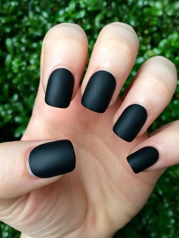 Fake Nail Colors
 Black matte nails matte nails black matte fake nails