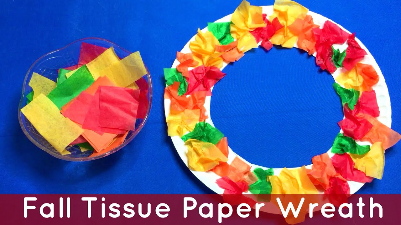 Fall Art Project For Kids
 Fall Tissue Paper Wreath Preschool and Kindergarten Art