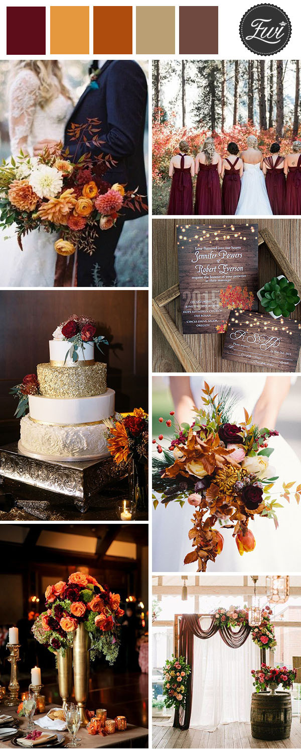 Fall Color Weddings
 50 Refined Burgundy And Marsala Wedding Ideas For Fall