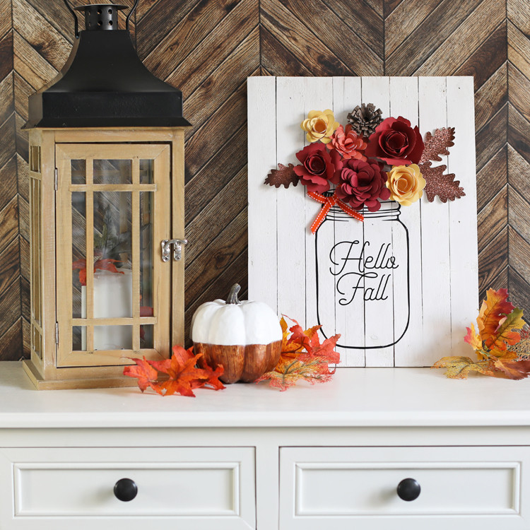 Fall DIY Decorations
 DIY Fall Decor Mason Jar Sign thecraftpatchblog
