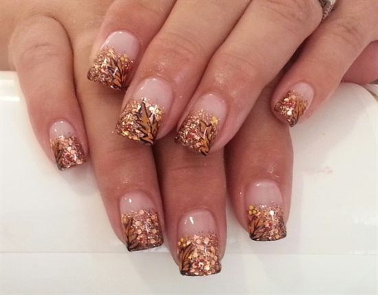 Fall Glitter Nails
 50 Amazing Fall Nail Designs for 2014