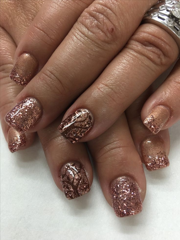 Fall Glitter Nails
 1585 best Gel Nail designs images on Pinterest