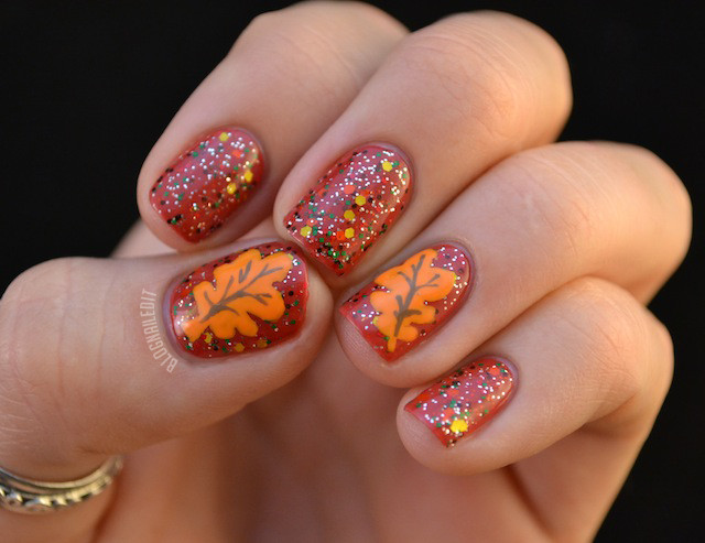 Fall Leaf Nail Designs
 Thanksgiving nail art 13 festive fall manicure tutorials