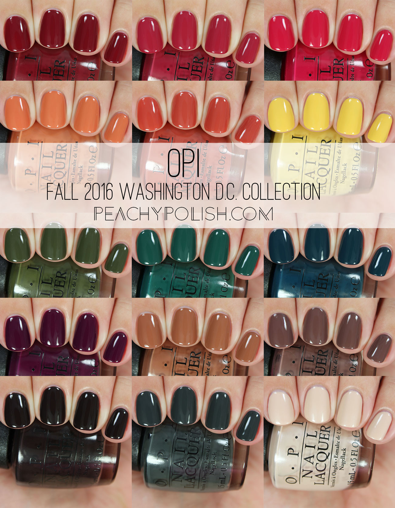 Fall Nail Colors Opi
 OPI Fall 2016 Washington D C Collection Swatches