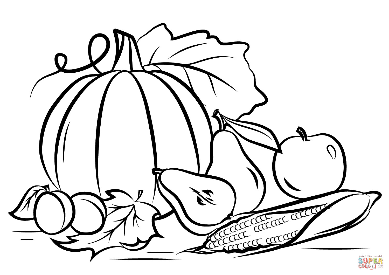 Fall Printables Coloring Pages
 Autumn Harvest coloring page