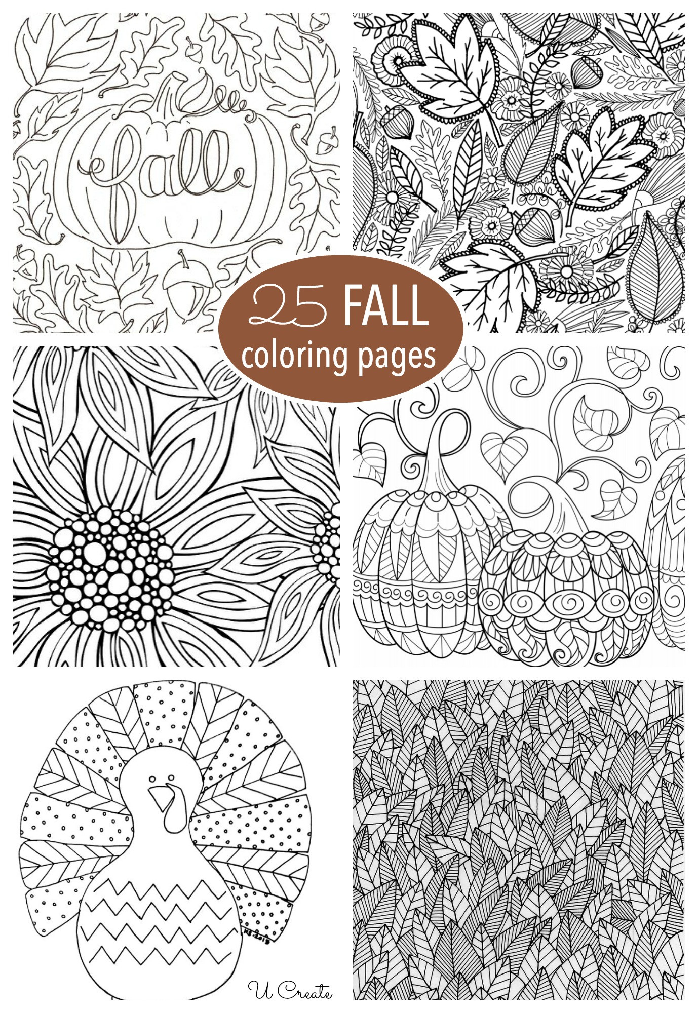 Fall Printables Coloring Pages
 Free Fall Adult Coloring Pages U Create