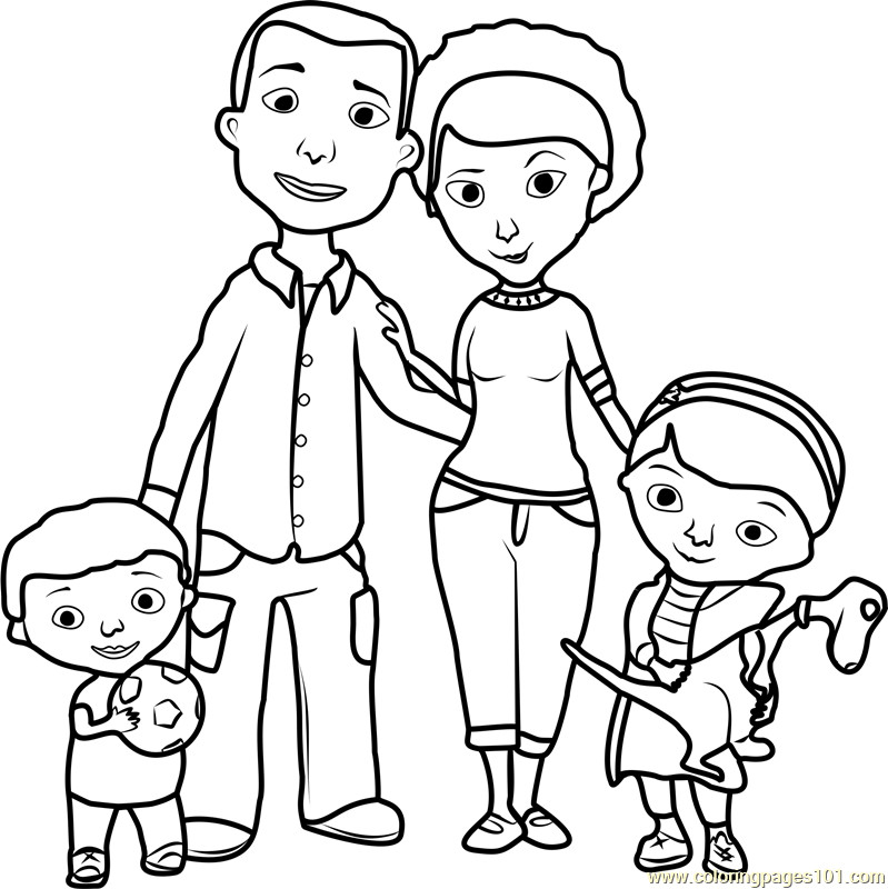 Family Coloring Pages For Toddlers
 Doc McStuffins Family Coloring Page Free Doc McStuffins
