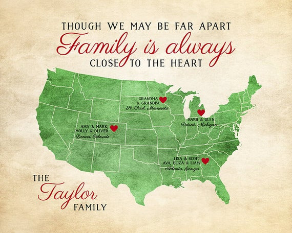 Family Distance Quote
 Gift for Family Family Quote Long Distance by WanderingFables