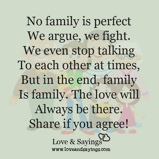 Family Fight Quotes
 No family is perfect we argue we fight Love and Sayings