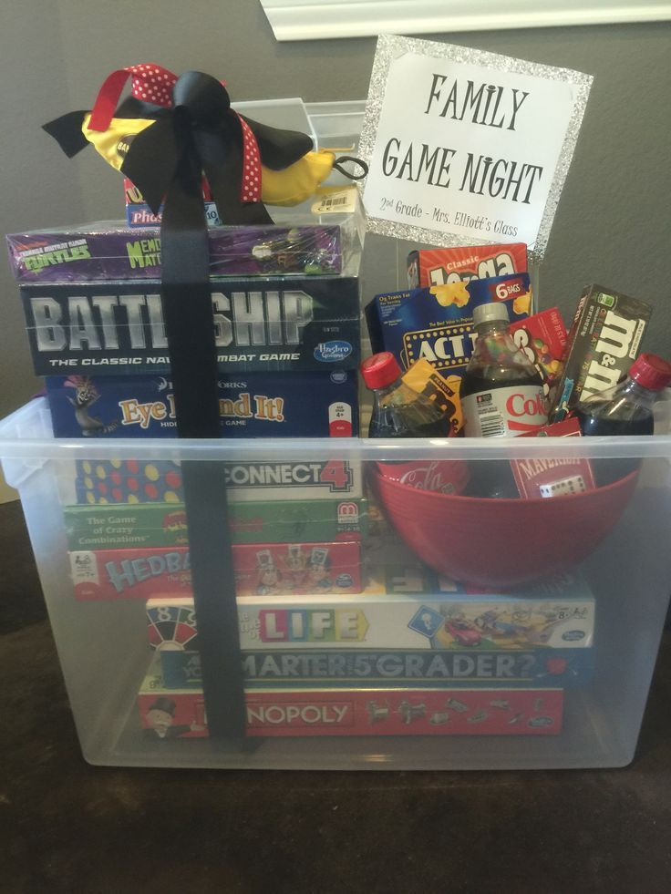 Family Game Night Gift Basket Ideas
 Family game night silent auction basket