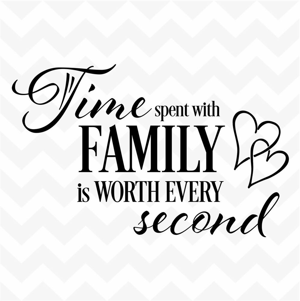 Family Photo Quotes
 TIME spent with family worth every second vinyl wall