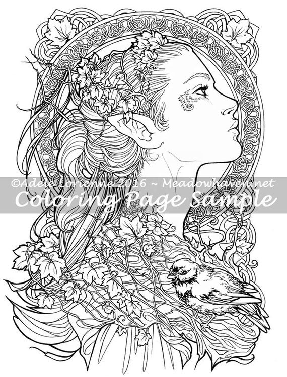 Fantasy Adult Coloring Books
 Art of Meadowhaven Fantasy Coloring Page Download