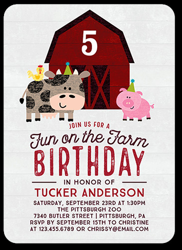 Farm Birthday Invitation
 Farm Birthday Invitations