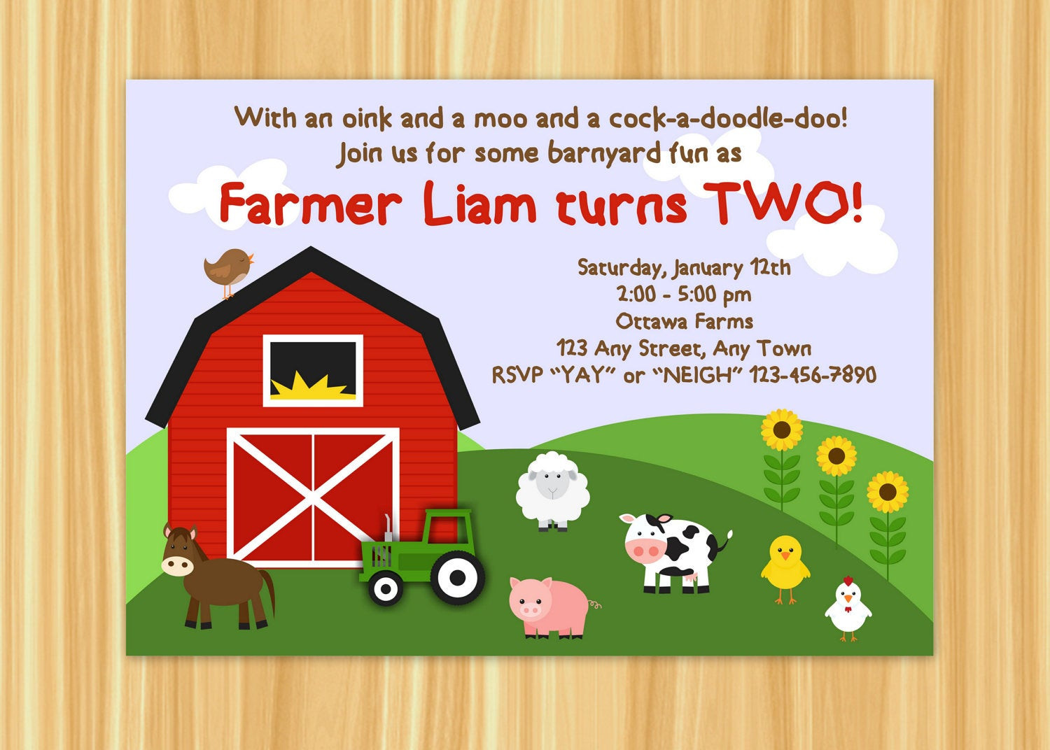 Farm Birthday Invitation
 Farm Invitation Barnyard Invitation Farm Birthday Party