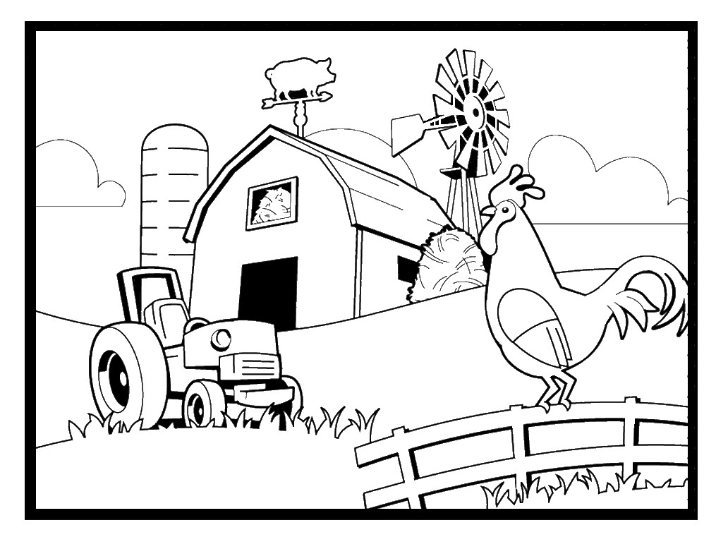 Farm Coloring Pages For Kids
 Farm Coloring Pages