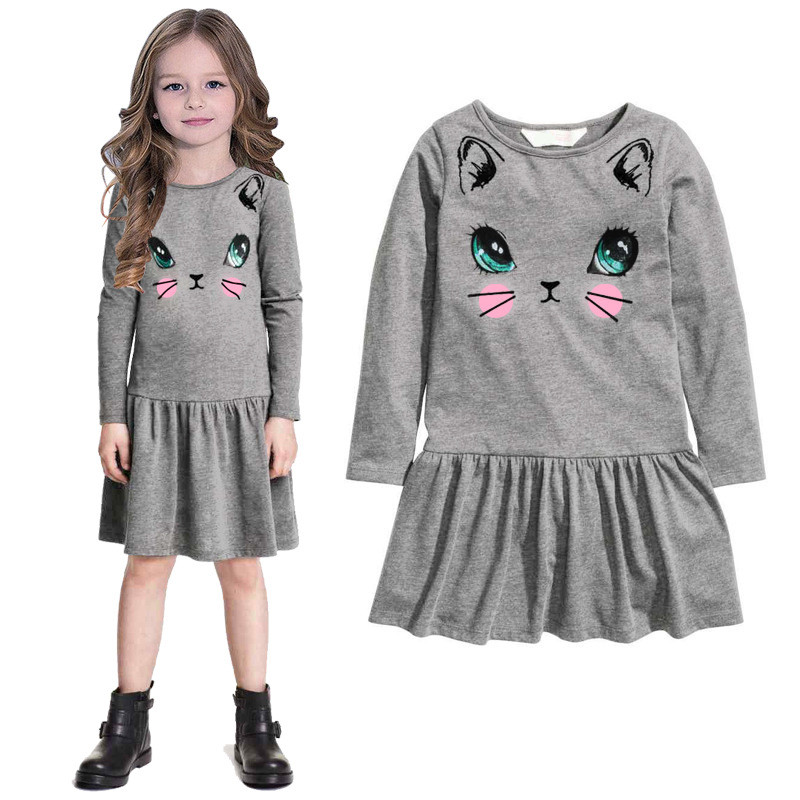 Fashion Clothes For Kids
 Autumn Spring Children Clothing Girls Dress Animal Print
