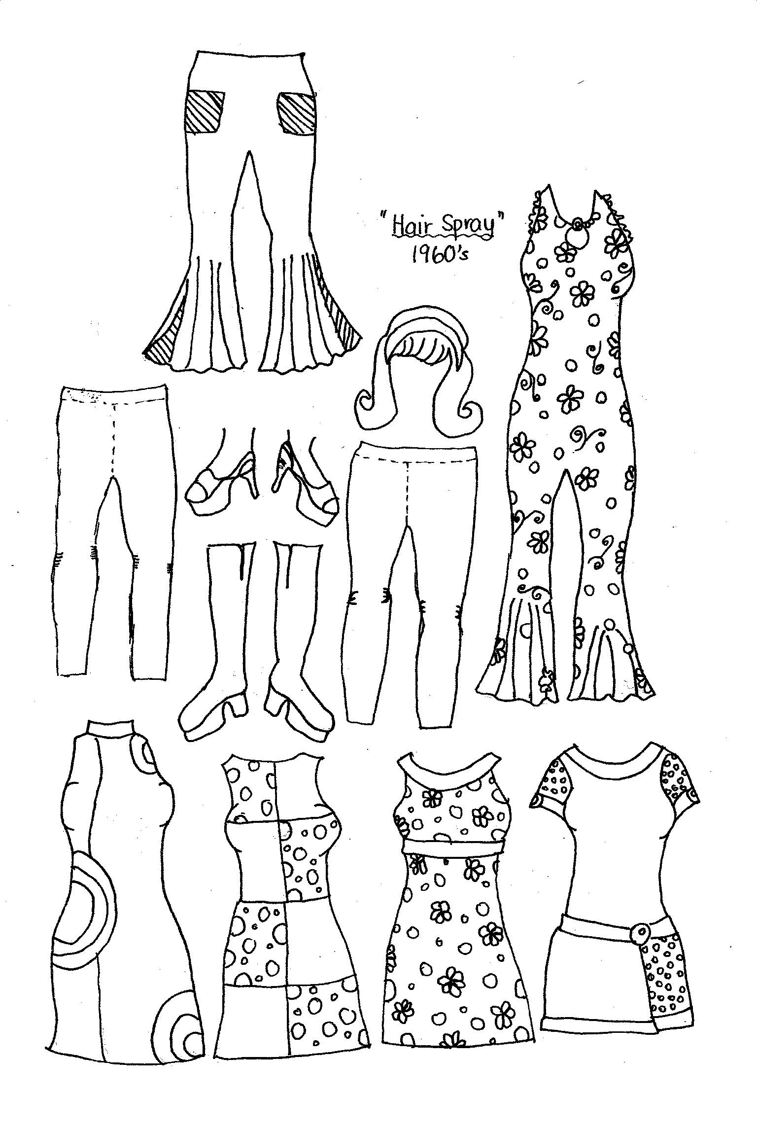 Fashion Coloring Pages For Girls
 New Paper Dolls Fashions through the Past Eras