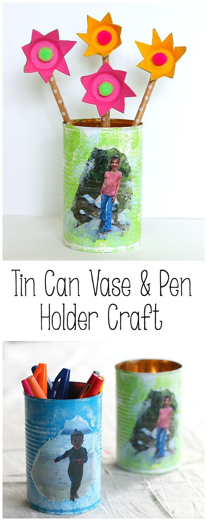 Father'S Day Gift Ideas For Preschoolers To Make
 Personalized Tin Can Pencil Holder Craft for Mother s Day