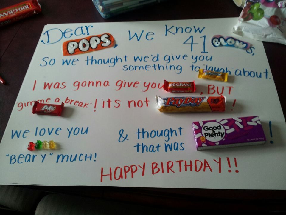 Fathers Birthday Gift Ideas
 Birthday Card for my dad with candy
