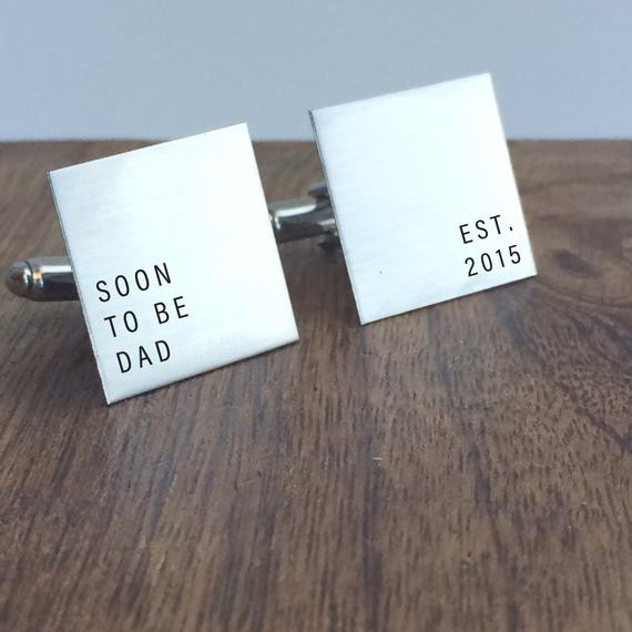 Fathers Day Gift Ideas For Soon To Be Dads
 Soon To Be Dad Cufflinks New Daddy Gift by sierrametaldesign