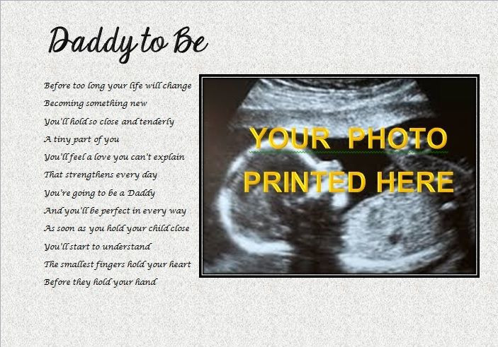 Fathers Day Gift Ideas For Soon To Be Dads
 DADDY TO BE Personalised PHOTO Poem Laminated Gift