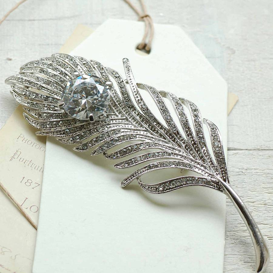 Feather Brooches
 vintage style feather brooch by highland angel