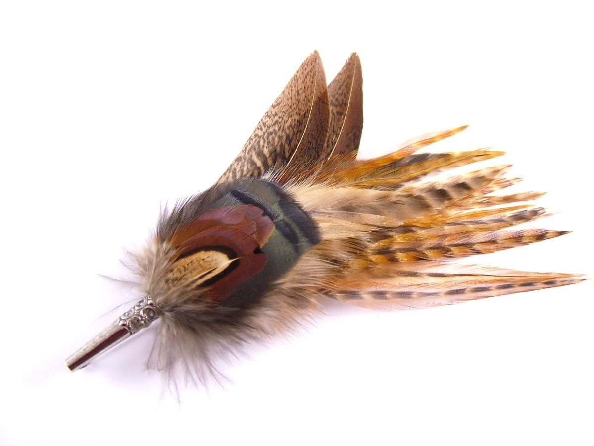 Feather Brooches
 Feather brooch hat pin Gamebird Feathers – Hicks & Brown