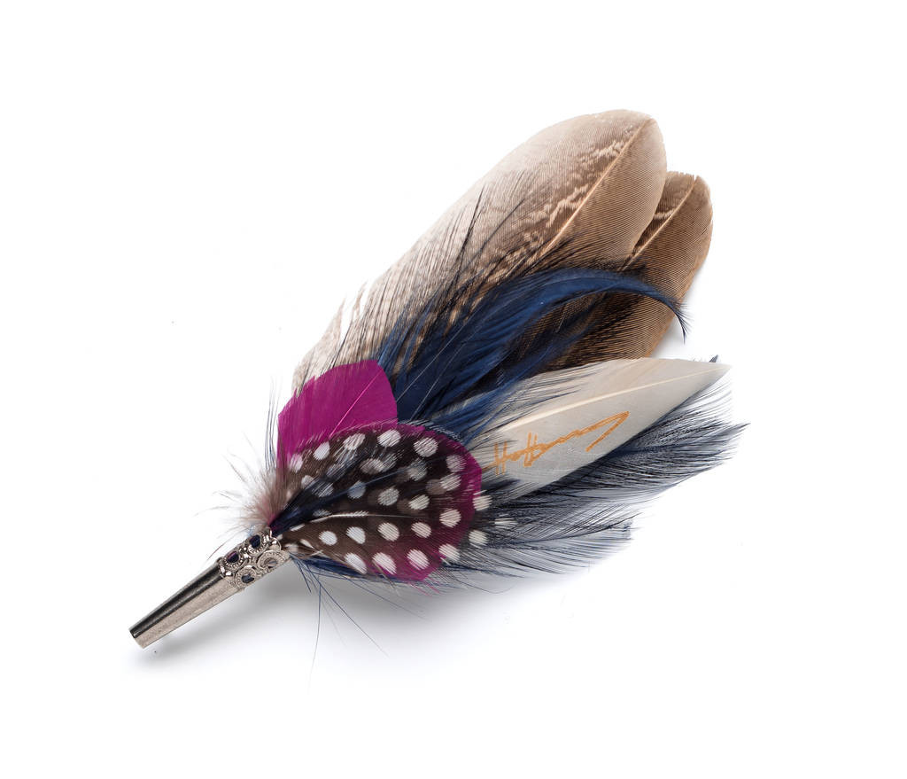 Feather Brooches
 country style feather corsage brooch pins by holly young