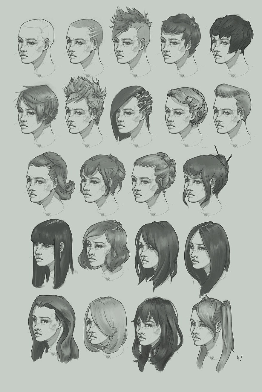 Female Hairstyles Art
 Hairstyle study by Art hKm on DeviantArt