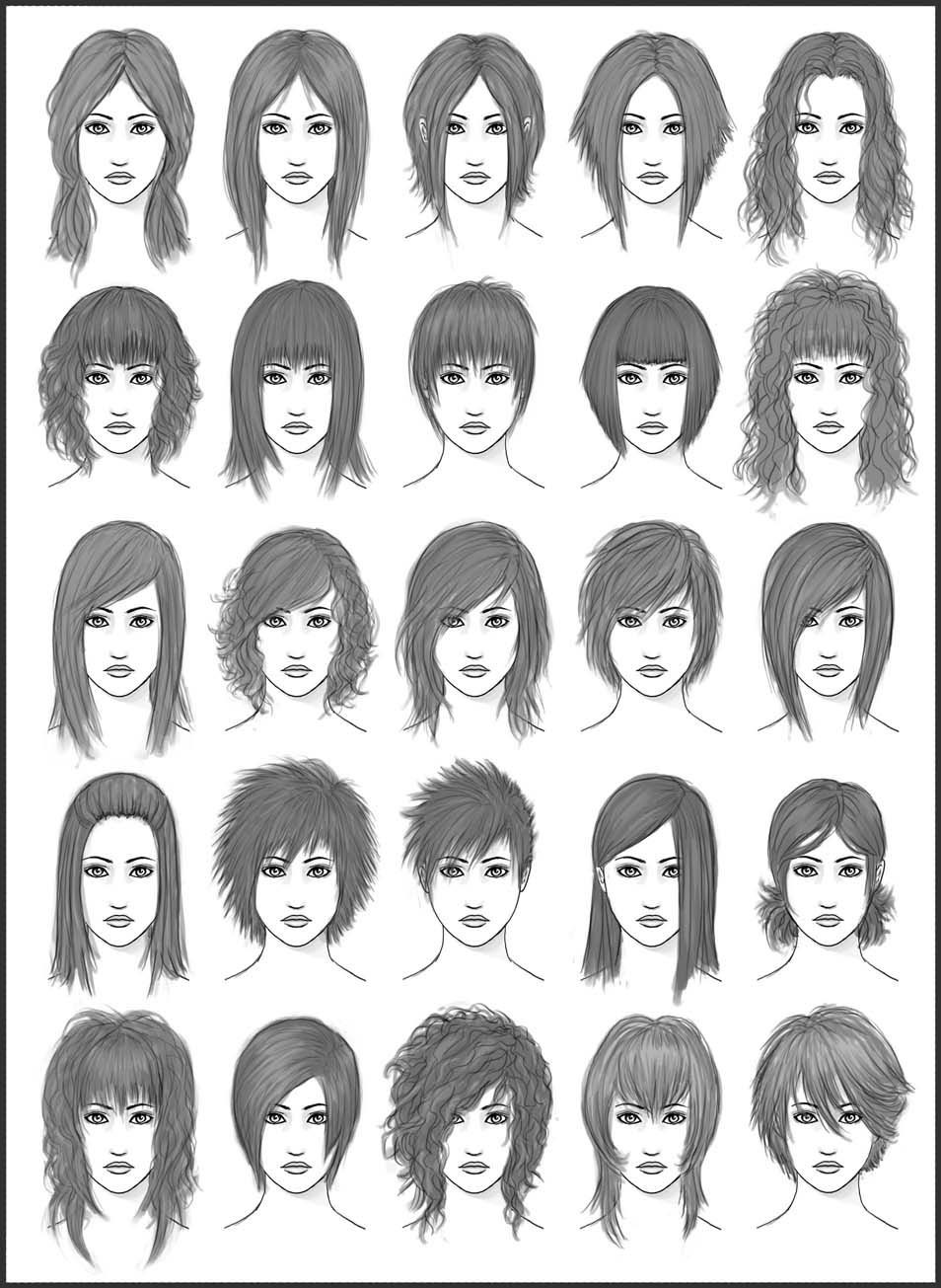 Female Hairstyles Art
 Women s Hair Set 2 by dark sheikah on deviantART Lots
